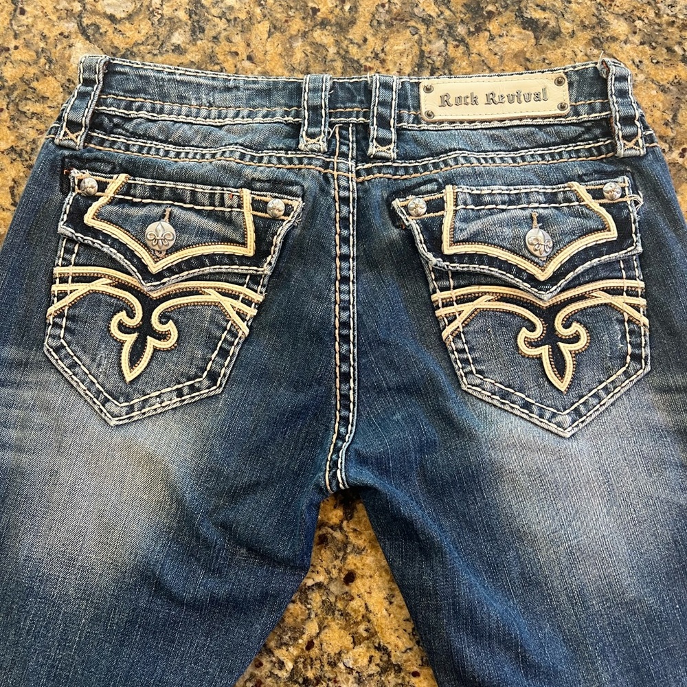 Rock Revival straight leg jeans.